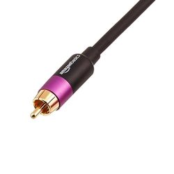 Amazon Basics 1 RCA Audio Cable for Subwoofer, Amplifiers, Active Speakers with Gold-Plated Plugs, Black, 15.24 m