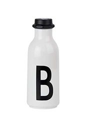 Design Letters Botella de Agua Blanco 500 Ml (A-Z) | Botella Agua para Niño, Adults | Botellas Agua Niños Colegio Libre BPA/BPS | Garrafa Agua Personalizada | Botella Agua Irrompible a Prueba de Fugas