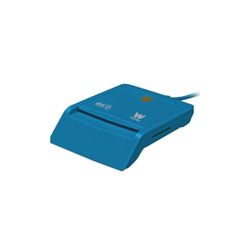 Woxter Leitor Dni Combo - leitor DNI eletrónico 3.0 e 4.0, compatível com cartões Smart Cards ou cartões inteligentes, com 3 ranhuras para cartões, cor azul