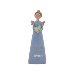 Blossom Bucket Ange Pierre de Naissance – Mai, 14 cm de Hauteur, Bleu, résine, Figurine, décoration d'intérieur