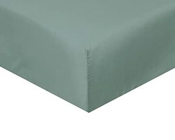 Sleepdown Sábana Bajera Ajustable súper Suave y acogedora de fácil Cuidado de polialgodón, Ropa de Cama de Lujo de 25 cm de Profundidad, no Necesita Planchado, Verde Salvia - Individual