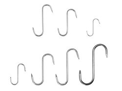 PENGO Set 10 Ganci Macellaio Inox, 100 X 4 Cm, Stainless Steel, Multicolore