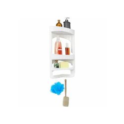 Avilia Scaffale da Doccia Angolare, Salvaspazio 3 Ripiani in Plastica Bianco - Organizer Bagno Ideale per Shampoo, Sapone