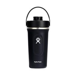 Hydro Flask Izolowana butelka Shaker 709 ml (680.4 g) do koktajli proteinowych i suplementów - szczelna wylewka - bez BPA - czarna