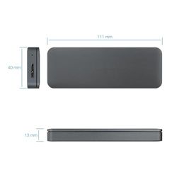 Externe behuizing voor M.2 NGFF-harde schijven met USB 3.1 GEN1-aansluiting, grijs, ideaal voor snelle gegevensoverdracht en effectieve bescherming van het apparaat.