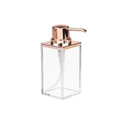 iDesign 41388 tvålpump för klarhet för kök, klar/roséguld, 6,4 x 9,5 x 15,4 cm
