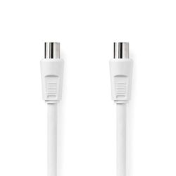 Nedis Coaxiale kabel | IEC (coax) stekker | IEC (coax) bus | vernikkeld | 75 ohm | dubbel afgeschermd | 1,50 m | rond | PVC | wit | plastic zak