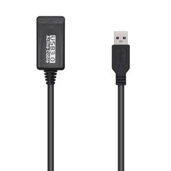 Verlengkabel USB 3.0 met versterker type AM-AH, zwart, 5,0 m, ideaal voor het verlengen van verbindingen en ter verbetering van de gegevensoverdracht.