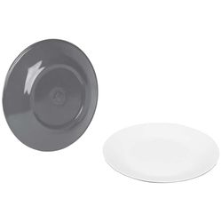 Bo-Camp - Plato Desayuno - Bicolor - 4 Piezas - Gris