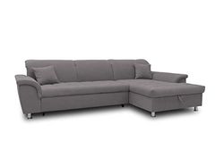 DOMO. collection Divano ad angolo Franzi, divano a forma di L, divano ad angolo, 279 x 162 x 81 cm (larghezza x profondità x altezza), grigio scuro