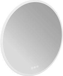 Emco Pure ++ Espejo de luz LED de 60 cm de diámetro, Espejo con iluminación LED con Control táctil, Espejo de baño con Estera para Montaje en Pared