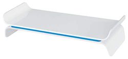 Leitz 65040036 - Soporte para monitor ajustable Ergo WOW, dos alturas seleccionables, Azul/Blanco