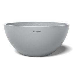 POTS&MORE UMO Bowl 30 VP313102 Pot de Fleurs en Plastique pour Plantes d'intérieur Diamètre 30 cm Design Rond Gris Clair Hauteur 13,9 cm