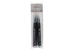 Bella Vida Lot de pinceaux à Ongles Noir 3U, Standard