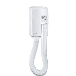 Valera Hotello Shaver, asciugacapelli murale con presa rasoio, 1200 Watt, Colore Bianco