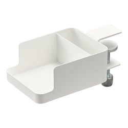 Yamazaki 1638 Tower Tableside Smartphone & Cup Holder, White, Steel, 9 x 16.5 x 8.2~11 cm