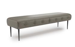 CAVADORE Amba - Banco tapizado de 3 plazas para Cocina, Comedor o salón/Cocina (Apto para Amba de 3 plazas, 159 x 52 x 54 cm, Microfibra Gris marrón)