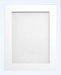 Frame Company Jellybean Range White Wooden 10x8 inch Picture Photo Frame with White Mount for Image 6x4 inch * Choice of Colours & Sizes* Fitted with Perspex