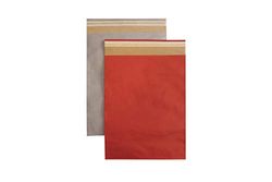 Carte Dozio - Pochette in Kraft colori assortiti (Argento e Rosso), con patella adesiva, f.to cm 46+15x49+6, cf 10 pz