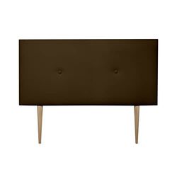 Duérmete Online Premium wyściełany zagłówek model Mediolan, z nogami, tapicerowany wysokiej klasy sztucznej skóry, drewno, czekolada, 90 x 60 cm (Łóżko 80)