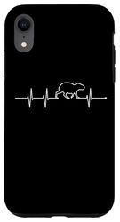 Mens & Womens EKG Heartbeat Meme Lover Capybara Custodia per iPhone XR