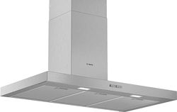 Bosch - Sino extrator decorativo de parede, 90 cm, série 2, controlo mecânico, iluminação LED, aço inoxidável, DWB76BC50