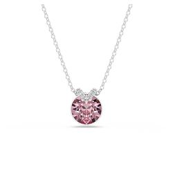 Swarovski Pendentif Bella V, Taille ronde, Rose, Métal rhodié