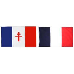 AZ FLAG Drapeau France Libre 1940-1944 150x90cm - Drapeau français de la résistance 90 x 150 cm & Drapeau France - 150x90 cm - 100% Polyester avec Oeillets Métalliques Intégrés - Pavillon 110 g