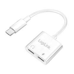 Logilink UA0433 - Adaptador USB-C con Puerto de Carga PD (PowerDelivery) máx. 60 W, Utilizar Auriculares y Cargar el teléfono al Mismo Tiempo