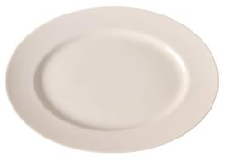 HENDI Plate, oval, reinforced edges, high-quality glaze, high impact and wear resistance, suitable for microwave, dishwasher, ø360mm, porcelain