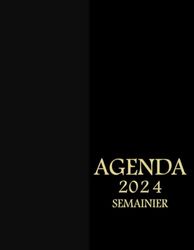 Agenda 2024 Semainier: Planificateur hebdomadaire 12 mois a4 52semaines , agenda 2024 professionnel grand format A4 avec calendrier mensuel | 1 Semaine sur 2 Pages