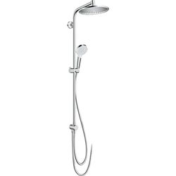 hansgrohe Crometta S - waterbesparend Douchesysteem (EcoSmart) zonder mengkraan, regendouche (⌀ 240 mm) met douchekraan, handdouche (2 jets), doucheslang, glijstang en ronde douchekop (1 jet), chroom