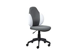 Inter Link - Silla de Oficina - Silla de Oficina para niños - Silla giratoria para niños - Revestimiento de Malla - Gris Oscuro y Blanco - Jessi