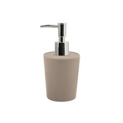Spirella Distributeur de Savon „Takeo“ – avec doseur Couleur Acier INOX – Distributeur de Lotion – 400 ML - Eco Friendly Fibres Naturelles Bambou – Taupe