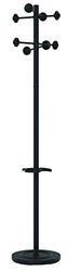Perchero metalico unilux accueil pie 8 colgadores con paraguero y bandeja goteo negro 177 x 38 cm