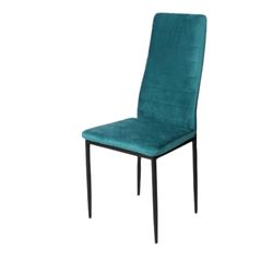 Urban Living "JACK" DUCK BLAUW FLUWELEN STOEL 42,5X49XH98CM