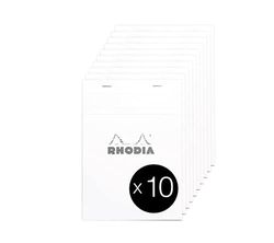 RHODIA 16401C - Stapled Notepad Meeting N°16 White - A5 - Pre-Printed Date/Notes/Action - 80 Detachable Sheets - White Clairefontaine Paper 80 g/m² - Pack of 10 pads