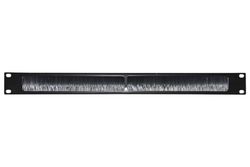 Connetto - pannello di protezione colore nero 1u con spazzola per armadi rack 19"