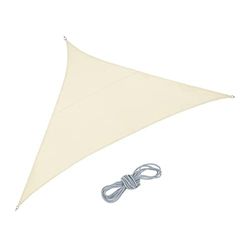 Relaxdays schaduwdoek driehoek, van polyester, concave vorm, zonwering met ophangringen, 3 x 3 x 4,25 m, beige