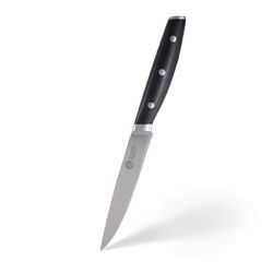 MasterChef Cuchillo Cocina Profesional, Tomatero en Acero Inoxidable con Alto Contenido en Carbono con Cabezales y Asas de Triple Remache, Espiga Llena, Hoja Longitud 12cm