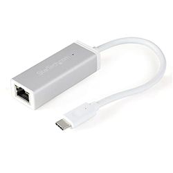 StarTech.com Adattatore Ethernet USB-C, Convertitore USB Type-C a Ethernet Gbe, Adattatore di Rete USB a RJ45, Compatibile Thunderbolt 3, Alluminio, US1GC30A