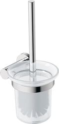 Duravit Borstelgarnituur D-Code, wc-borstelhouder wandmontage, toiletborstel, toiletborstel, chroom, 154 x 154 x 342 mm