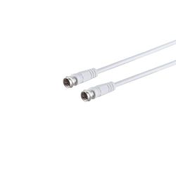 VS-ELECTRONIC - 611233 SAT Connection Cable 100 dB F-Connector/F-Connector 7.5 m Length White TR80097-128