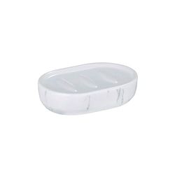 Porte-Savon Solide - Porte-Savon pour Salle de Bain, en céramique, 12 x 3 x 8 cm, Blanc
