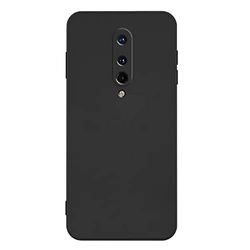 Ultradunne TPU zachte cover compatibel met Oneplus 8 5G, camerabescherming en schermbescherming, anti-vingerafdruk, volledige bescherming, stootvast, zachte telefoonhoes, zwart