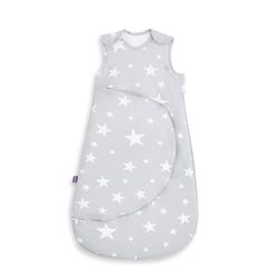 Snuz Babyslaapzak met luierritssluiting - voor eenvoudige luierwisselingen, superzachte katoenen slaapzakken met perfecte pasvorm, voldoet aan de Britse veiligheidsnorm, witte ster, 2,5 TOG 0-6 m