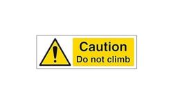 VSafety "Voorzichtigheid niet klimmen" teken, landschap, (Pack van 3)