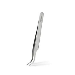 Pince à extensions de cils KYVORA, avec extrémité courte et incurvée