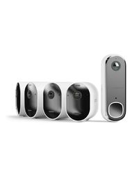 Arlo Pro 5 Full Home Security Kit, 2K Security Camera Wireless & HD Video Doorbell. Battery Operated Home Outdoor Cameras With Advanced Colour Night Vision, Secure Free Trial, 5 Cameras, White