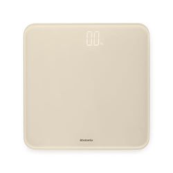 Brabantia - ReNew Digital Bathroom Scale - Battery Powered - Glass Weighting Scale weighs up to 397 lb - Accurate System - Soft Non-Slip Feet - 4x AAA Batteries Included - Soft Beige - 30 x 30 cm
